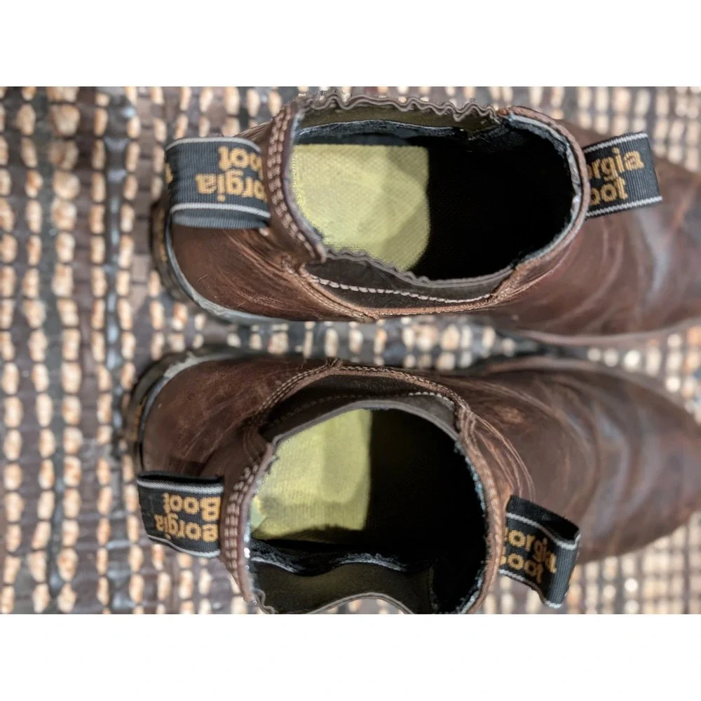 Georgia Boot Eagle One Mens Waterproof Chelsea Work Boots Brown size 10W